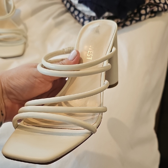 Nine West Women's White Strappy Heels - Picture 6 of 6